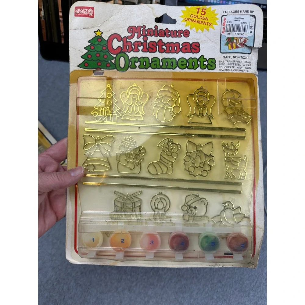 Vtg Craft House Paint by Number NWT Suncatcher Ornament Kits 1992 Lot of 4
